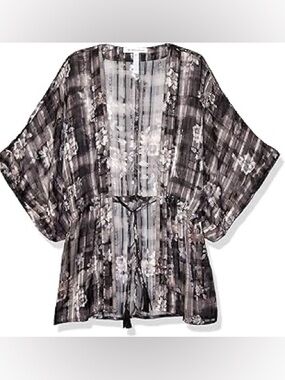 Black and White Plaid Kimono